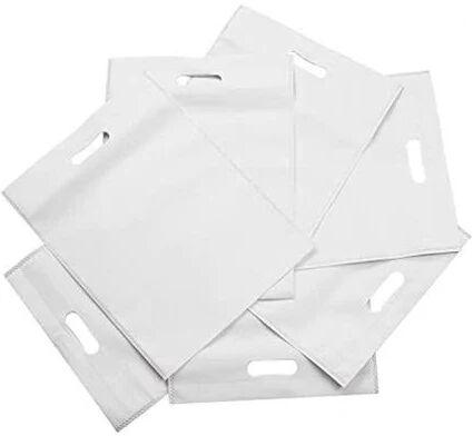 White D-Cut Plain Non Woven Bag