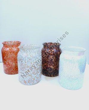Multicolor Cylindrical Glass Candle Jar, Packaging Type : Box