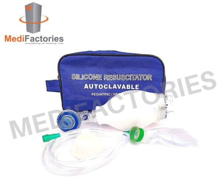 REUSABLE SILICONE RESUSCITATION BAG for ADULT, child and infant