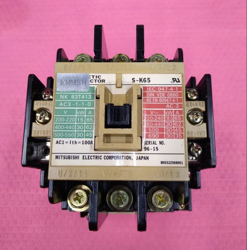 50-60Hz Mitsubishi S-K65 Magnetic Contactor, Phase : 3 Phase