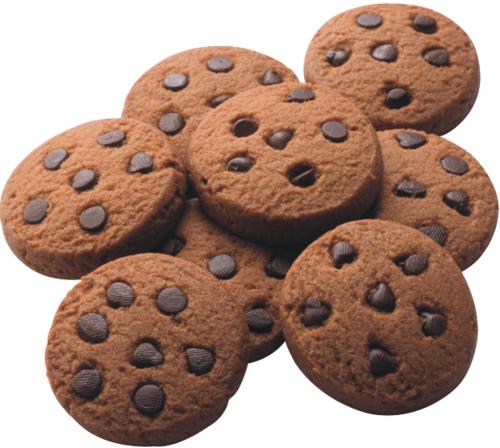 Dark Brown Round Crunchy Chocolate Chip Cookies, for Eating, Taste : Sweet