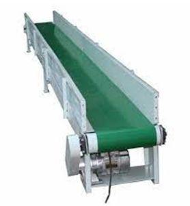Rectangular Mild Steel Rubber Electric Polished Flat Belt Conveyor, for Moving Goods