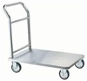 Rectangular Stainless Steel Flatbed Platform Trolley, for Industrial