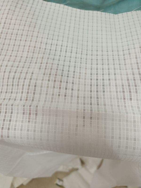 Cotton Checked 60inch white fabric, for Garments, Blazer, Jacket Coat Making, Packaging Type : Poly Bag