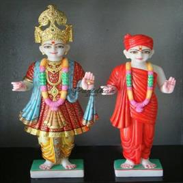 Multicolor Marble Akshar Purushottam Maharaj Statue, For Worship, Packaging Type : Carton Box
