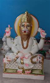Multicolor Marble Narsingh Bhagwan Statue, for Worship, Packaging Type : Carton Box
