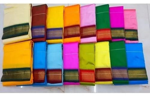 Mens Coloured Silk Dhoti, Technics : Machine Made