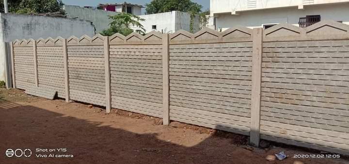 Brown Non Polished Cement Readymade Compound Wall, for Boundaries, Size : 40x40ft, 45x45ft