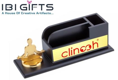 Black Rectangle Polished Wood Desktop Organizer, For Office, Feature : Durable