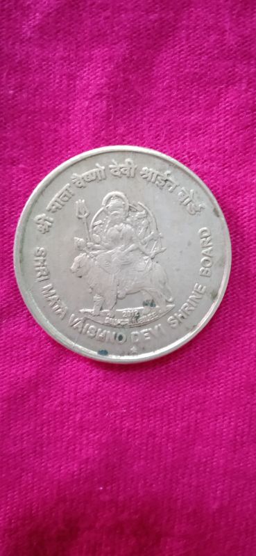 shri mata vaishnavi devi 5 rupee old coin
