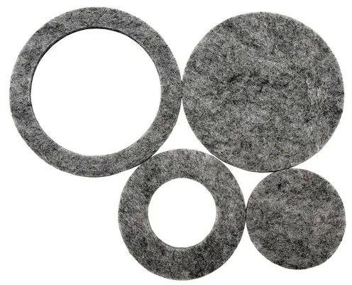 Saraswati Grey Plain Wool Felt Gaskets, for Automobile, Shape : Round