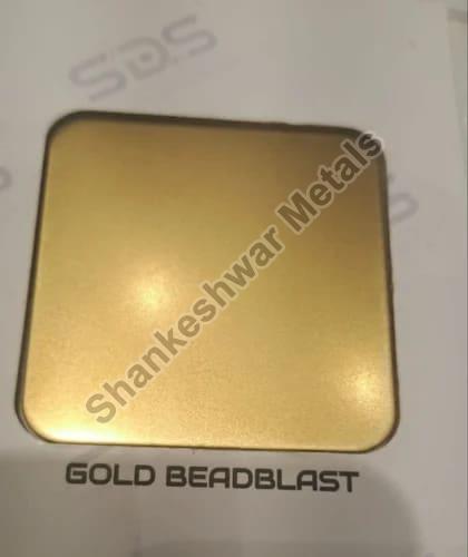 Gold Bead Blasted Finish Stainless Steel Sheet By Sds