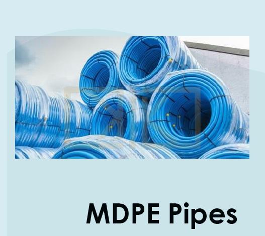 Blue Round MDPE Pipes, for Water Supplying, Length : 100-150mm