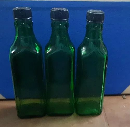 Plain Glass 180ml Green Square Bottle, for Drinking Purpose, Feature