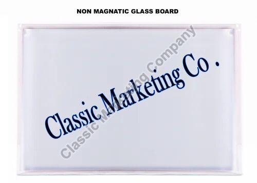 Rectangular Flameless Glass Non Magnetic White Board, for School, Office, College