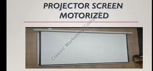 Motorized Projection Screen, Color : White