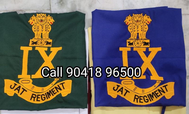 Jat regt Coy table cloth, Technics : Embroidery Work