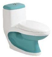 Aqua Green White  Water Closet