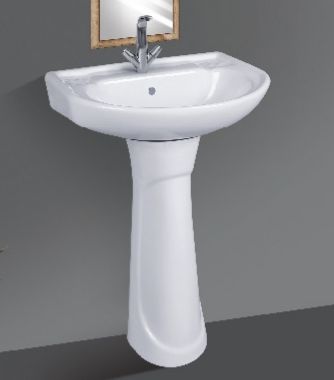 Sonara Sanitaryware Polished Ceramic Plain Classic Pedestal Wash Basin, Size : 20 x 16 x 33 Inch