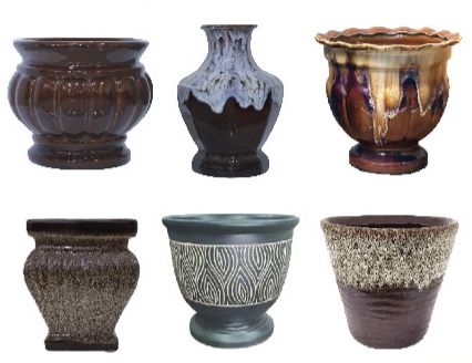 Round Polished Ceramic Flower Pots, for Plantation, Size : Standard