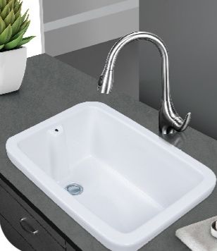 White Rectangular Polished Ceramic Lab Sink, for Laboratory Use, Size : 24 x 18 x 10 Inch