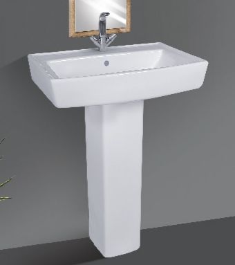 Sonara Sanitaryware Polished Ceramic Plain Parish Pedestal Wash Basin, Size : 22 x 15 x 32 Inch