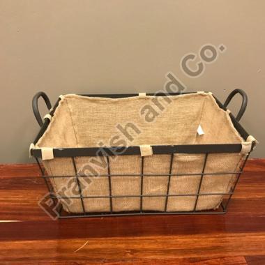 Burlap Lined Basket