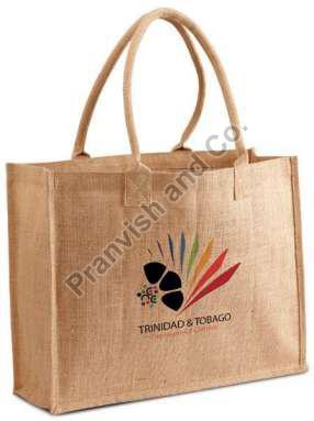 Eco Friendly Jute Bag, for Shopping Use, Pattern : Plain, Printed