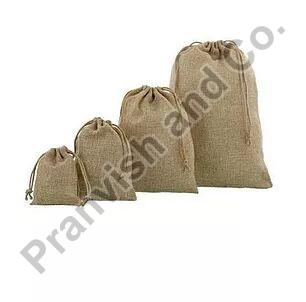 Plain Large Jute Drawstring Bags, Carry Capacity : 1kg, 2kg