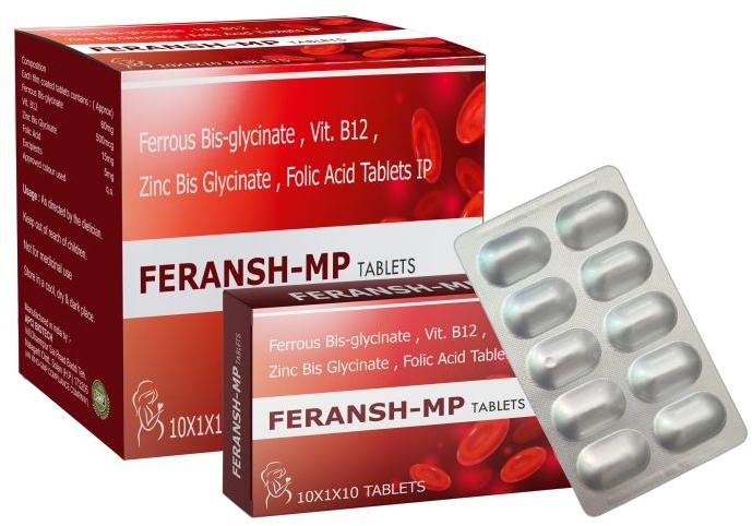 Ferrous Bisglycinate, Vitamin B12, Zinc Bisglycinate and Folic Acid Tablets