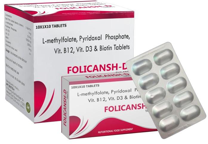 L-Methylfolate, Pyridoxal Phosphate, Vitamin B12, Vitamin D3 and Biotin Tablets