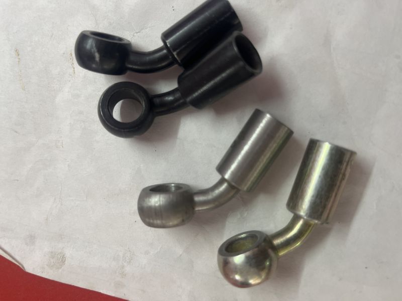 Round Free cutting material banjo fitting, for Use to dis break bikes, Size : Od 18mm length 53mm