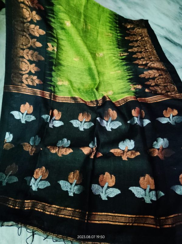 Handloom Linen Ikkat Saree