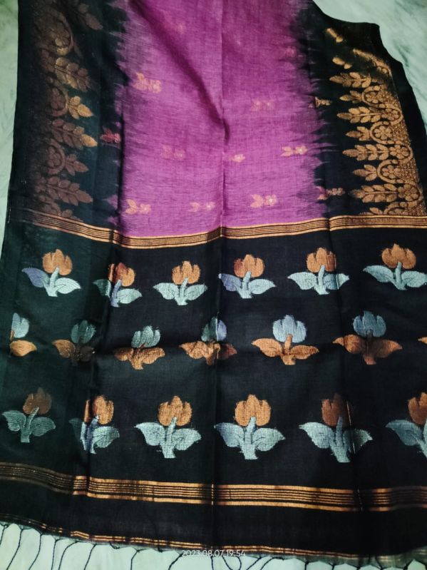 Handloom Linen Ikkat Saree