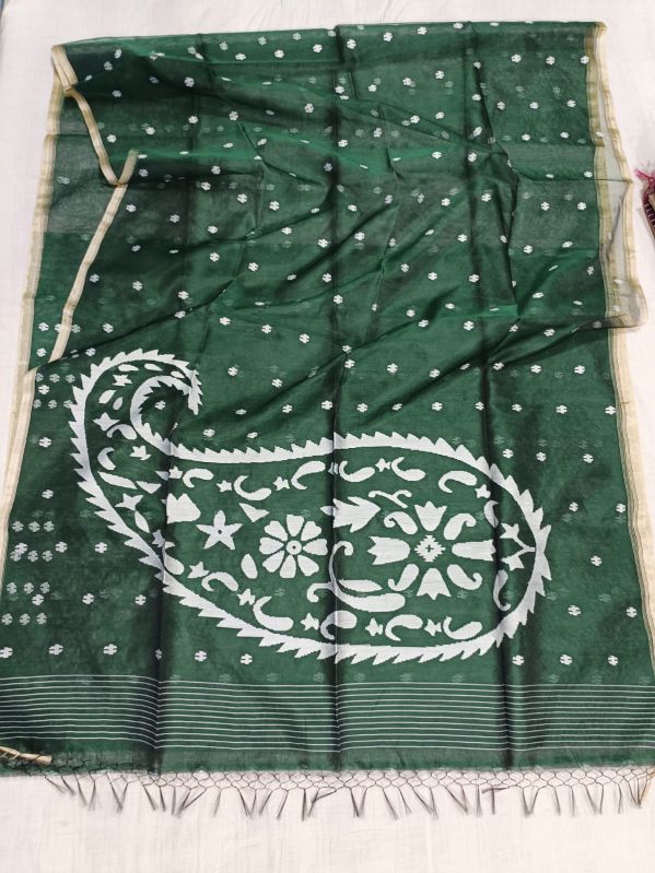 Designer Handloom Resham Silk Jamdani Saree