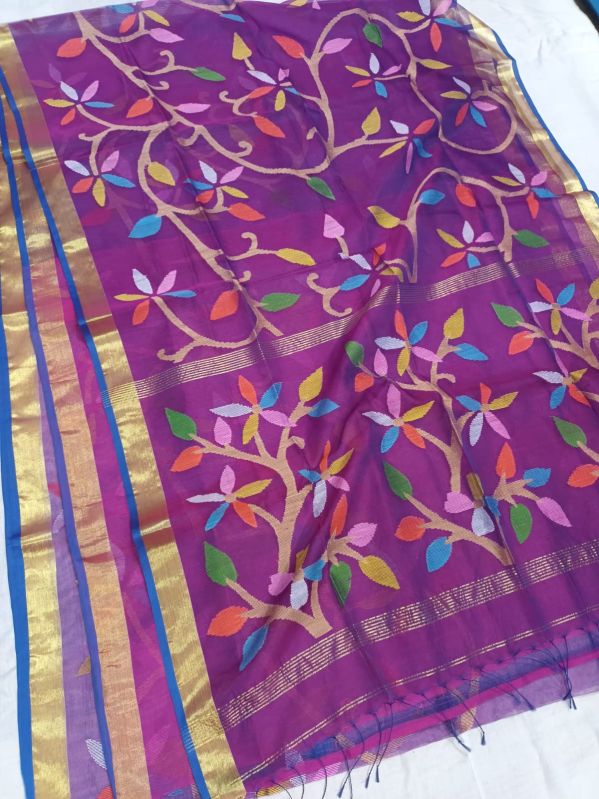 Handloom Resham Silk Jamdani Saree