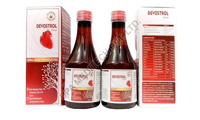 Liquid 200ml Devostrol Syrup, for SF Syp Cholestrol Control, Packaging Type : Plastic Bottle