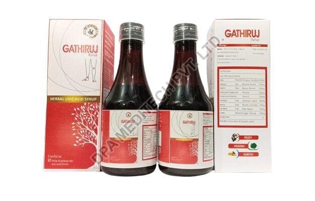 Liquid 200ml Gathiruj Syrup, for Uric Acid, Packaging Type : Plastic Bottle