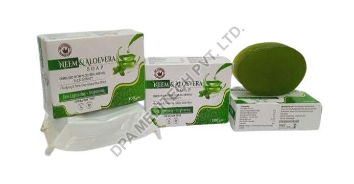 DP Ayurveda Neem Aloevera Soap, Packaging Type : Paper Cover