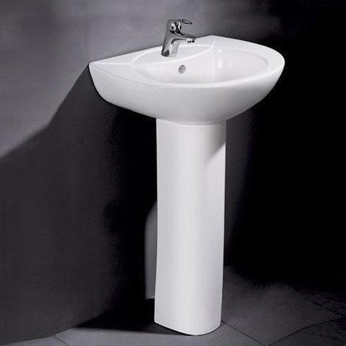 White Plain Polished Ceramic Wash Basin, for Home, Hotel, Restaurant, Sink Style : Bowl