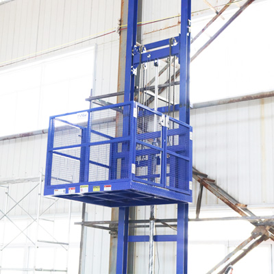 Semi Automatic Metal Hydraulic Goods Lift, For Industrial, Construcitonal, Color : Blue