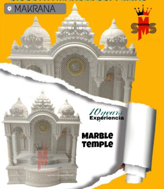 Transport Makrana Polished White Marble Mandir, For Home, Office, Size : Multisize