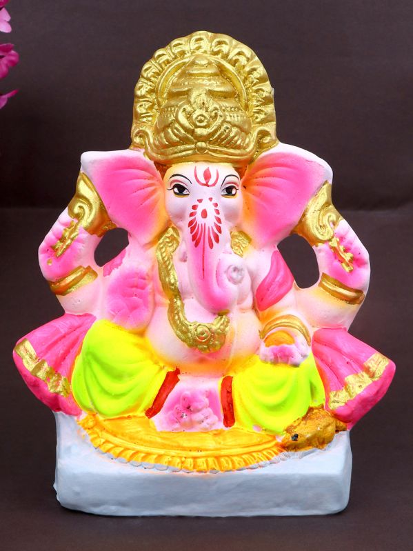 6.5 Inch Gajavaktra Eco Friendly Ganesha Idol/Ganpati Murti.