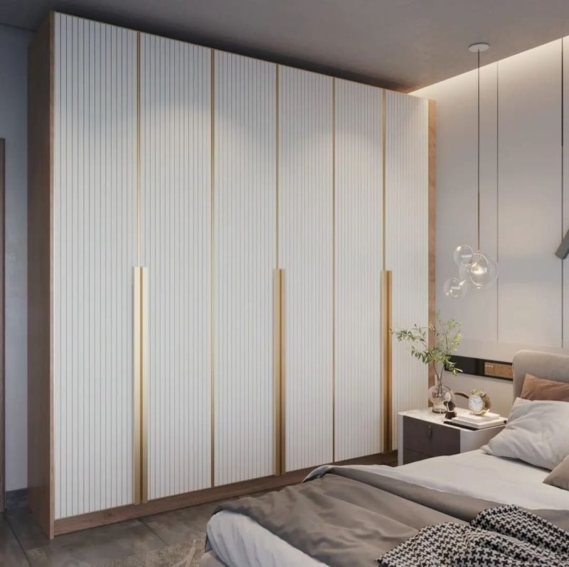 Fluted Design Shutter Wardrobe, for Home Use, Specialities : Fine Finished, Attractive Look