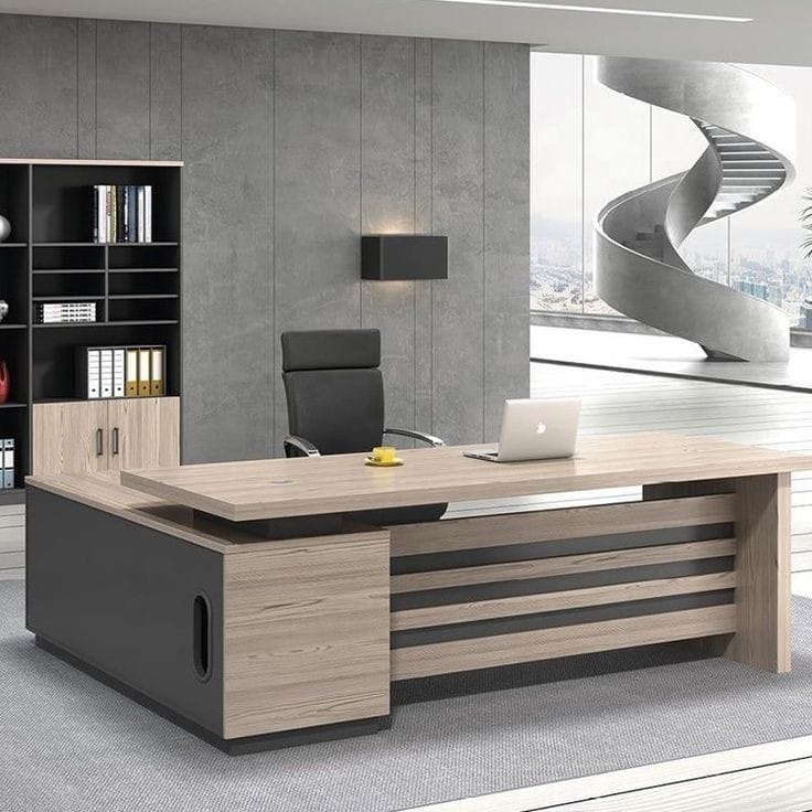 Walnut Color Wooden Md Table With Side Board, For Office, Feature : High Strength, Easy To Place