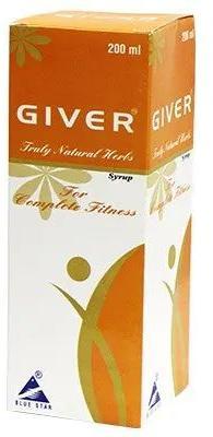 Giver Syrup, Packaging Size : 200ml