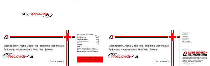 mecobalamin 1500 mcg. alpha lipoic acid 100mg. thiamine mononitrate 10mg. pyridoxine hydrochloride