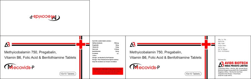 methyicobalamin 750mcg. + pregabalin 75mg. + vitamin b6  1.5mg. + folic acid 0.75mg. + benfothiamine