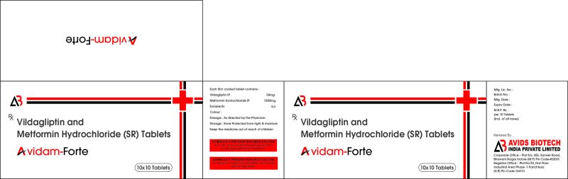 Vildagliptin 50 Mg + Metformin SR1000 Mg Tablet