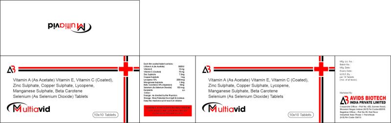 Vitamin A (As Acetate) 5000iu +Vitamin E15 mg+ Vitamin C  (Coated) 75 mg +Zinc Sulphate7.5mg+ Copper